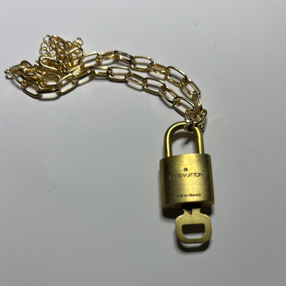 Louis Vuitton Gold Chain Padlock Necklace